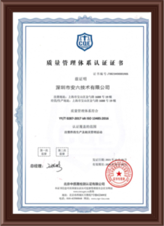  醫療行業ISO13485質量管理體係中文